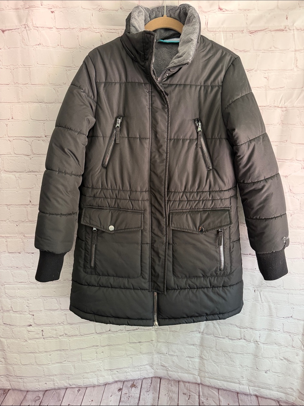 Free Country Women's Long Puffer Coat in Black Size Medium